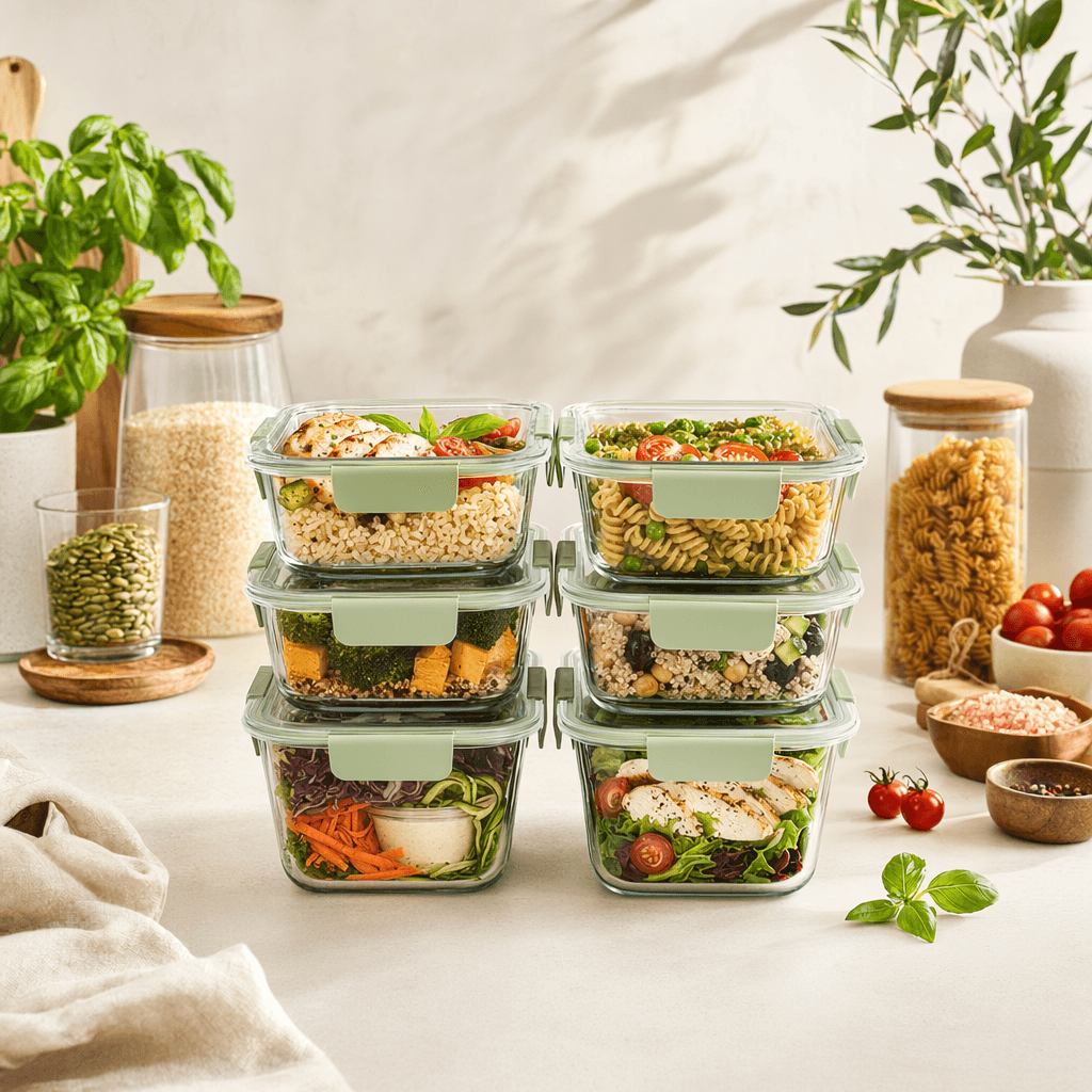 Glass Meal Prep Containers (6)