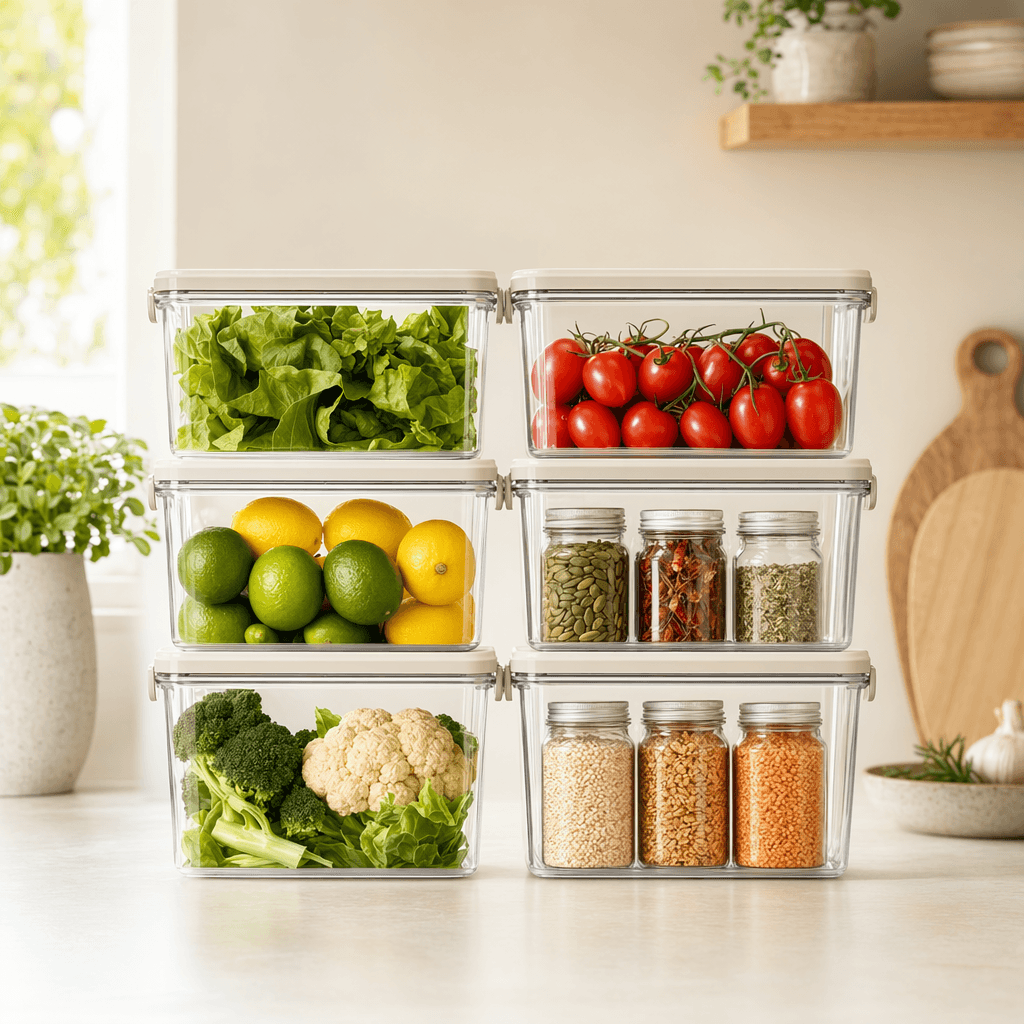Stackable Fridge Organizer Bins (6)